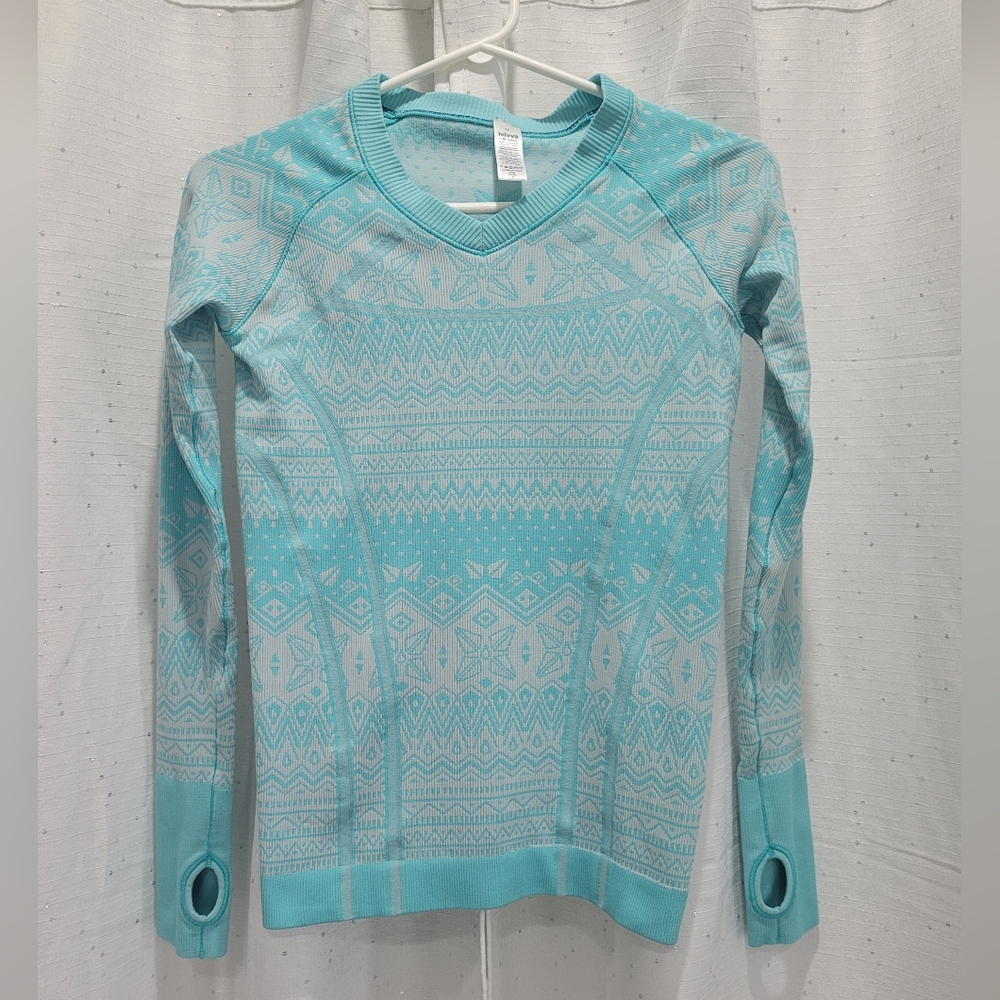 Ivivva Girls by Lululemon Teal Swiftly Fly Tech Long Sleeve Tee - Size 12 Girls